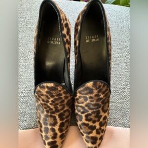 EUC STUART WEITZMAN AUTH Women Leopard Print CalfHair Uprise Loafer
Pump Sz 10